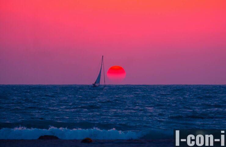 Atardecer en barco